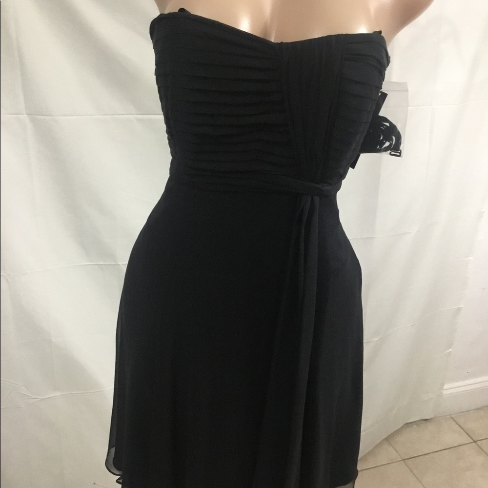 BLACK TAHARI SPAGHETTI STRAP DRESS